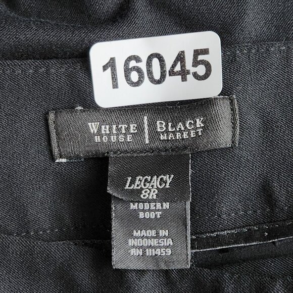 WHBM Pants Womens 8 Black Legacy Modern Boot Cut Mid Rise Flat Front Classic - Picture 11 of 13
